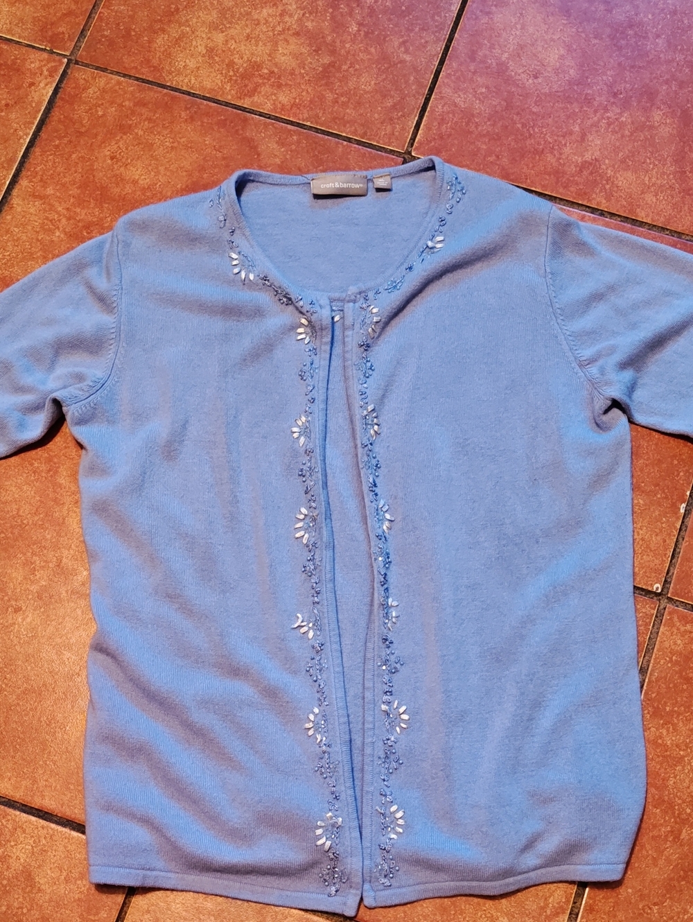 Worthington Blue Beaded Girls' Cardigan